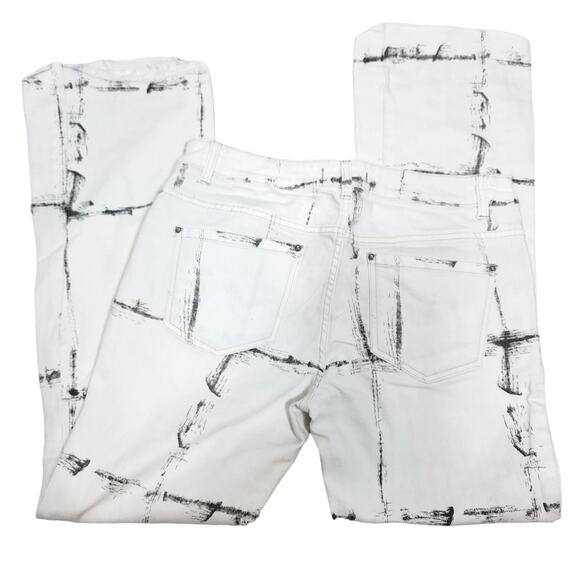 Women's Free People White Raw Hem Mid Rise Boot Cut Jeans Size 31 - Picture 1 of 5